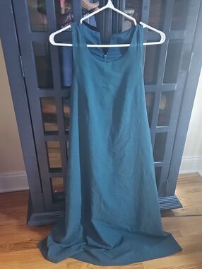 Sleeveless Teal A-Line Maxi Dress